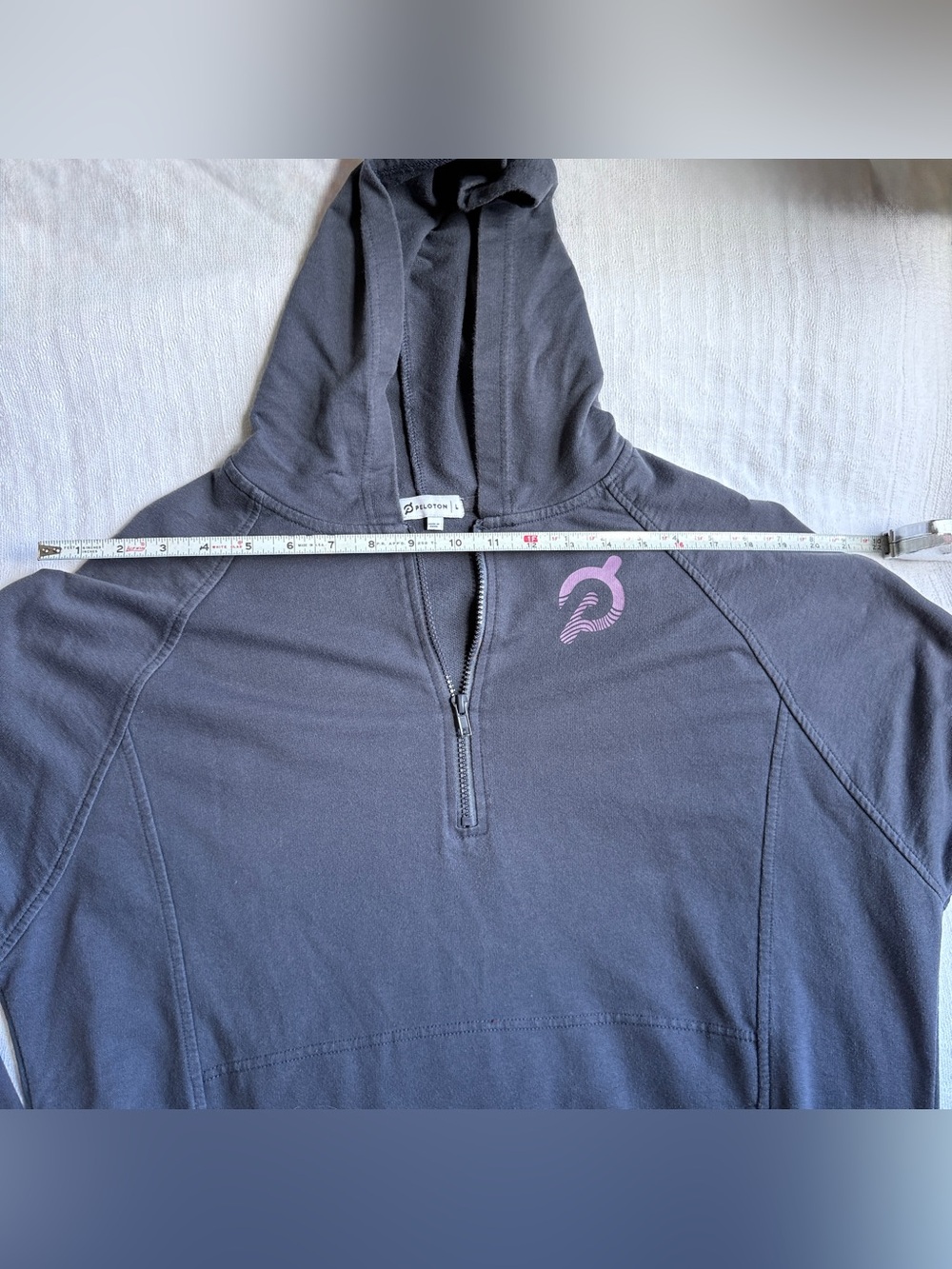 PELOTON Womens Make Your Mark Quarter Zip Hoodie Size Large Dark Gray - Picture 5 of 16